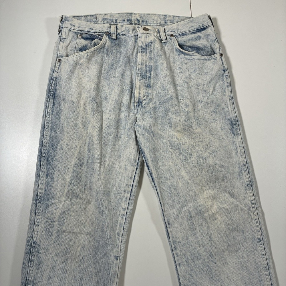 Vintage‎ WRANGLER Jeans 34x30 Acid Wash Faded Denim USA Retro 80s 90s 96501H1